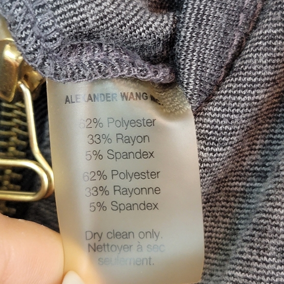 T BY ALEXANDER WANG Zip Front Ponte Tank Charcoal Grey Dress, Pockets XS X Small - Picture 16 of 16